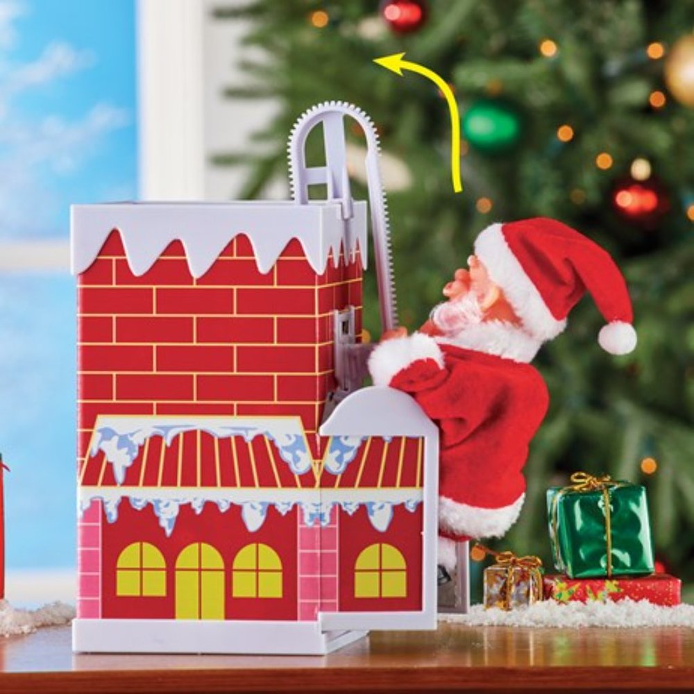Musical Chimney-Climbing Santa Claus Tabletop Figurine
